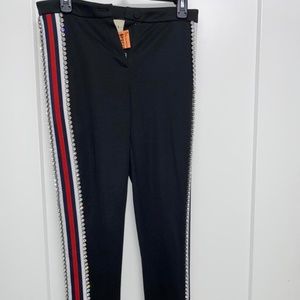 GUCCI Black Crystal Embellished Leggings Size: XS